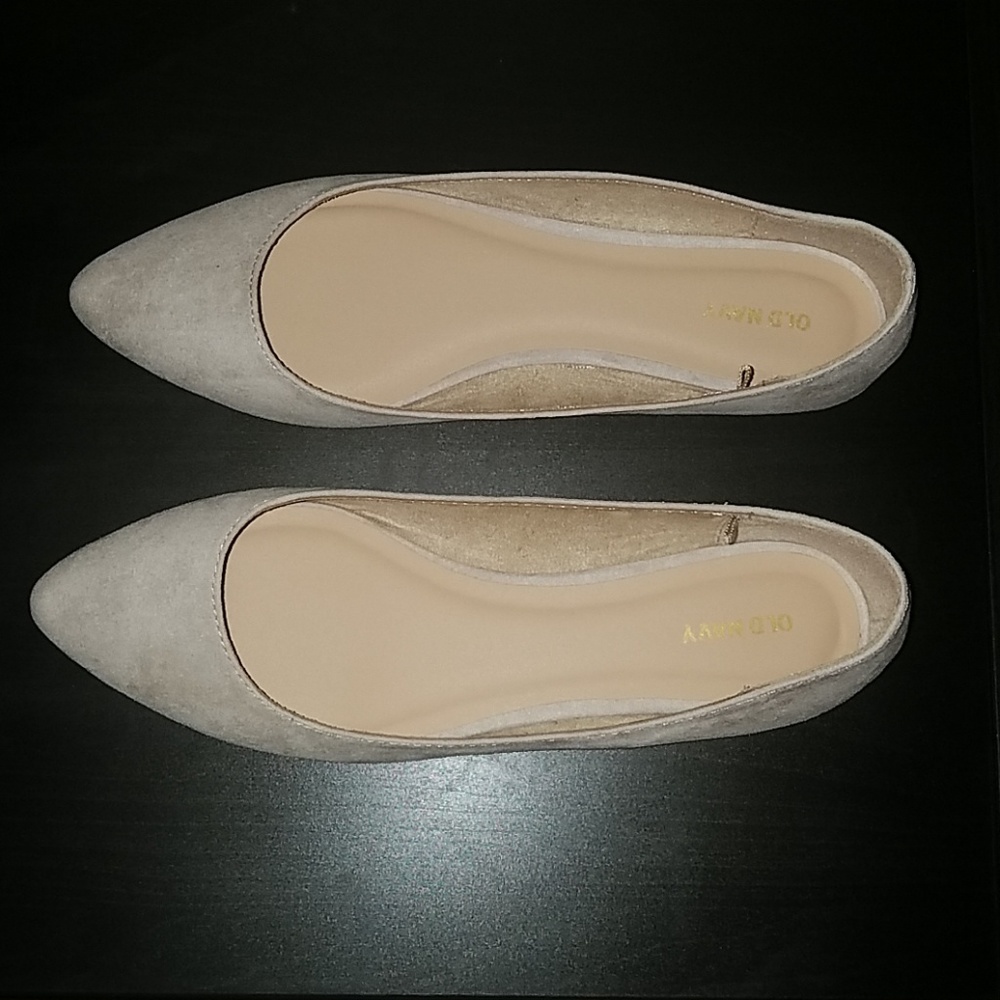Faux-Suede Pointy Ballet Flats